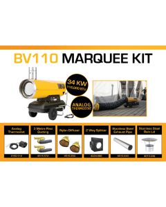 Master BV110 240 Volt Marquee Kit With 2 x 3 Metre Ducting, Analog Thermostat & Accessories BV110MKP13